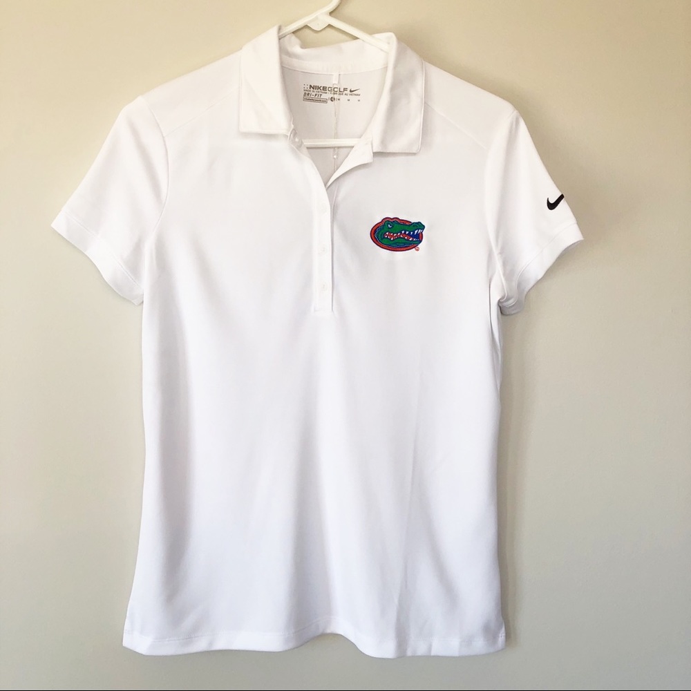 FL Gators White Nike Women's Golf Victory Polo M